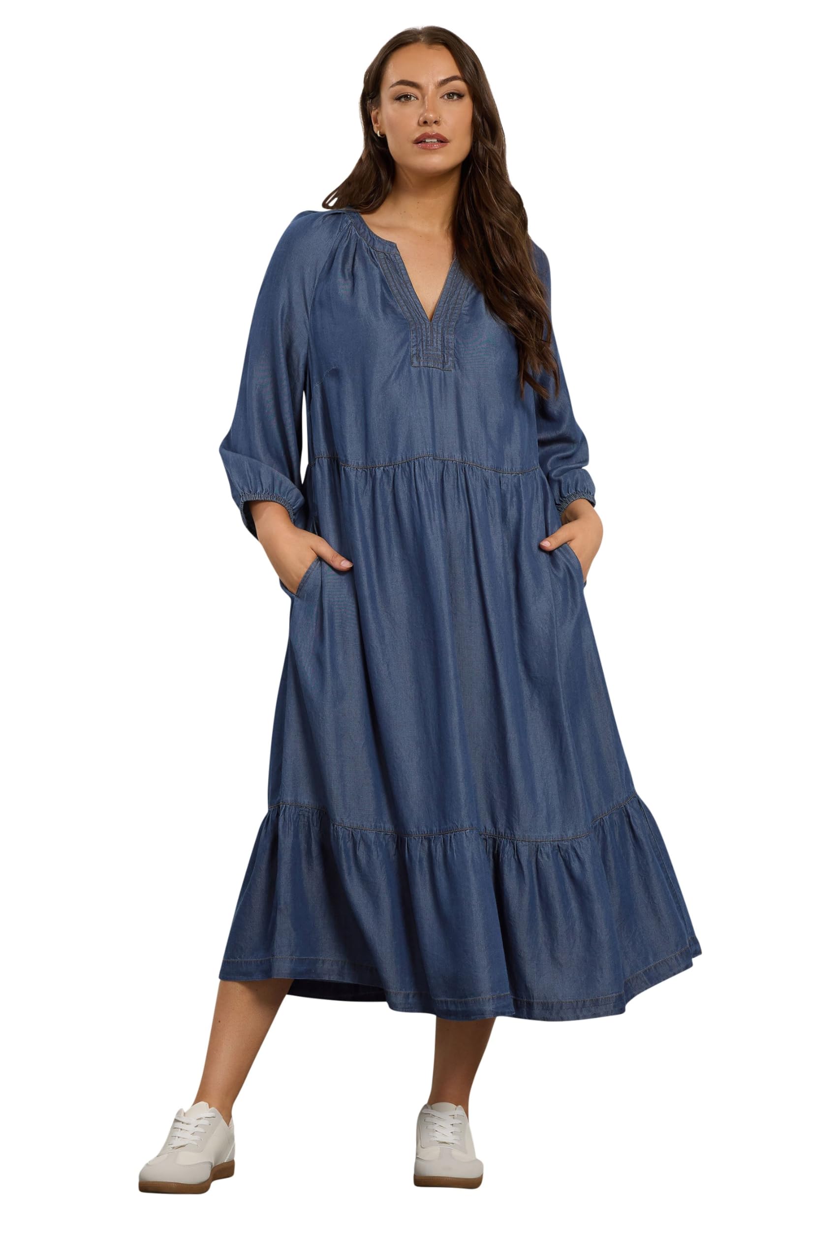 Evans Women's Blue Plus Lyocell Denim Dress Size 22-24