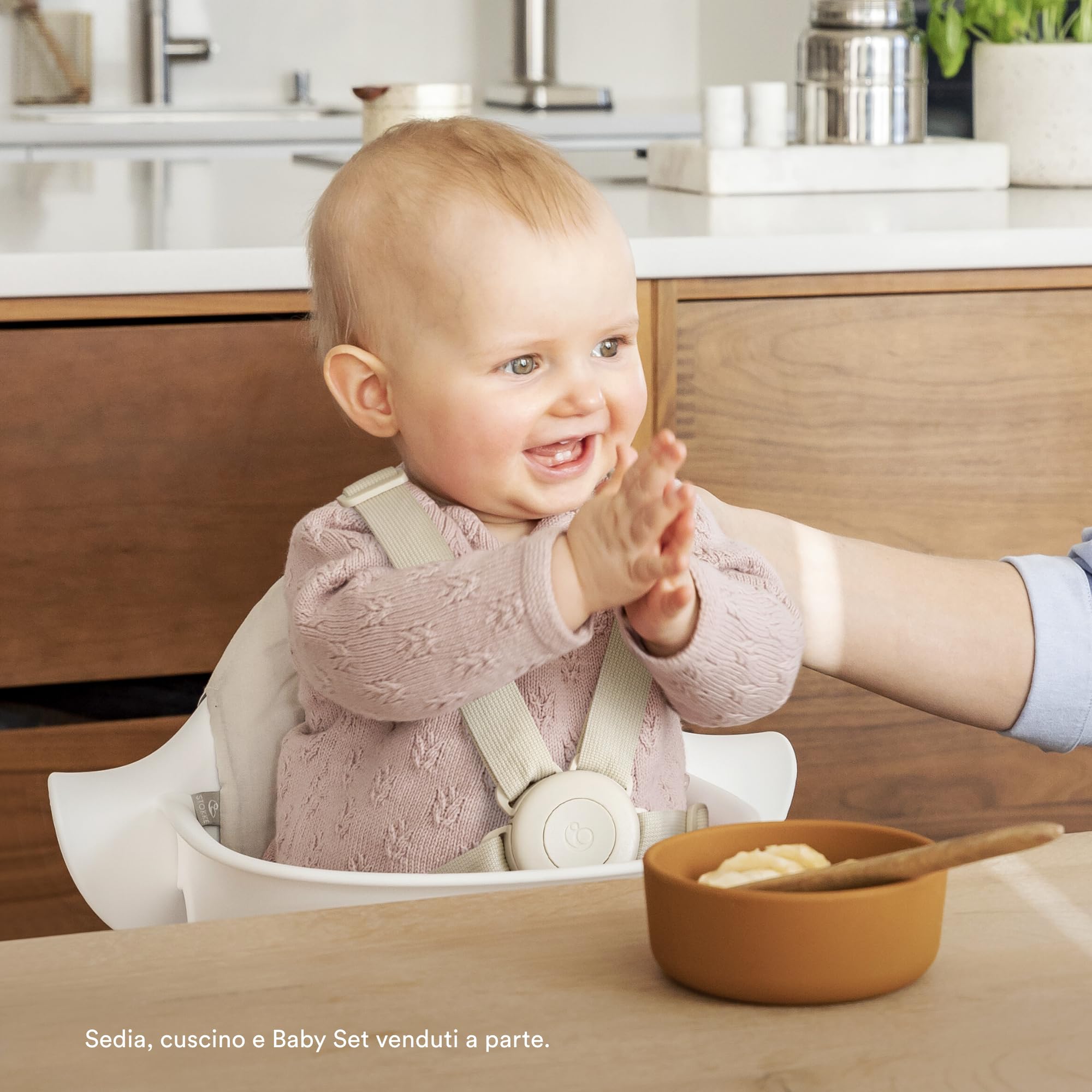 Cintura Stokke per Nomi, Beige - Da usare con il Baby Set Nomi e sulla sedia Nomi - Facilmente regolabile, lavabile in lavatrice