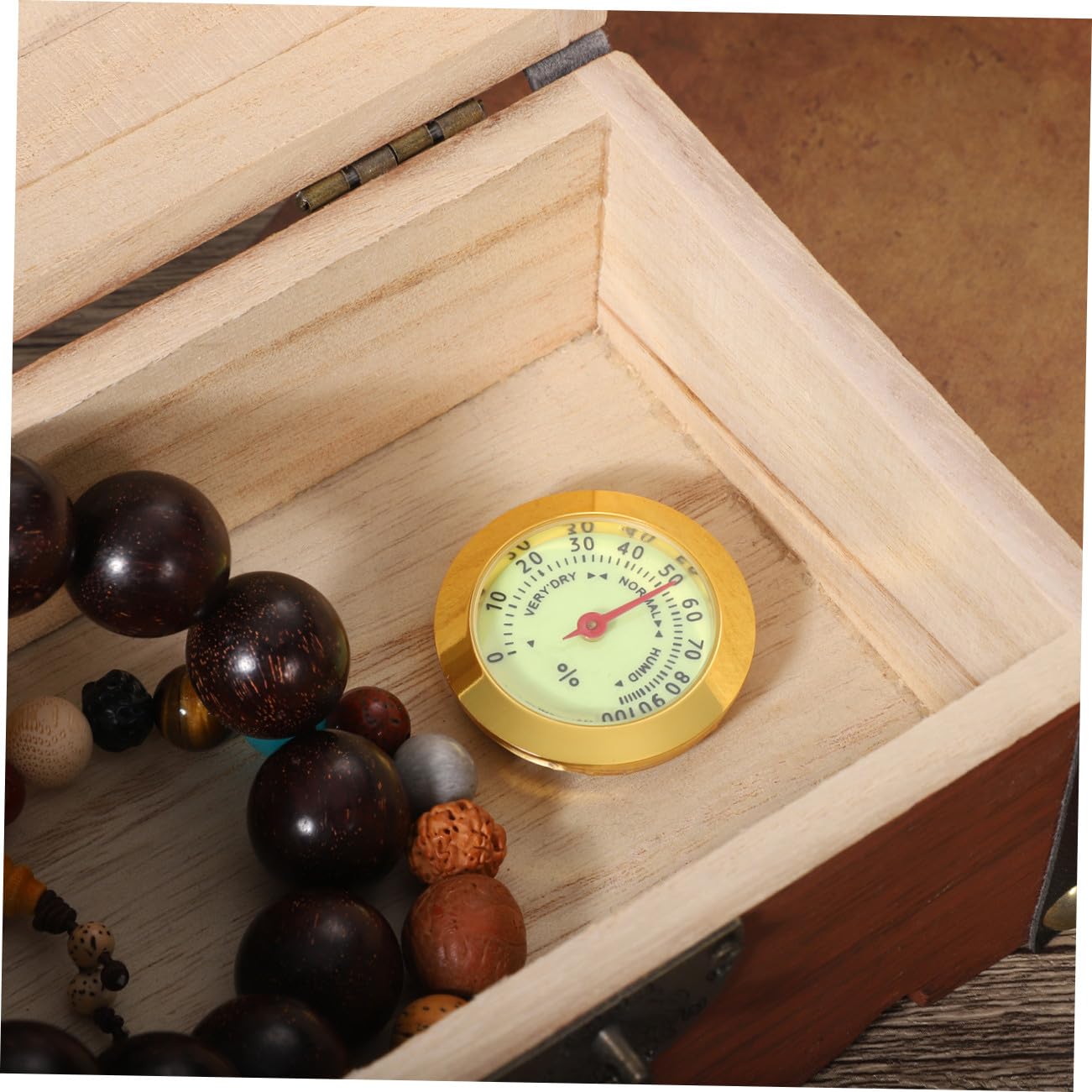 Mechanical Cigar Hygrometer Round Gauge for Humidor and Cigar Box Accessory Portable Compact and Musical Instrument Cases