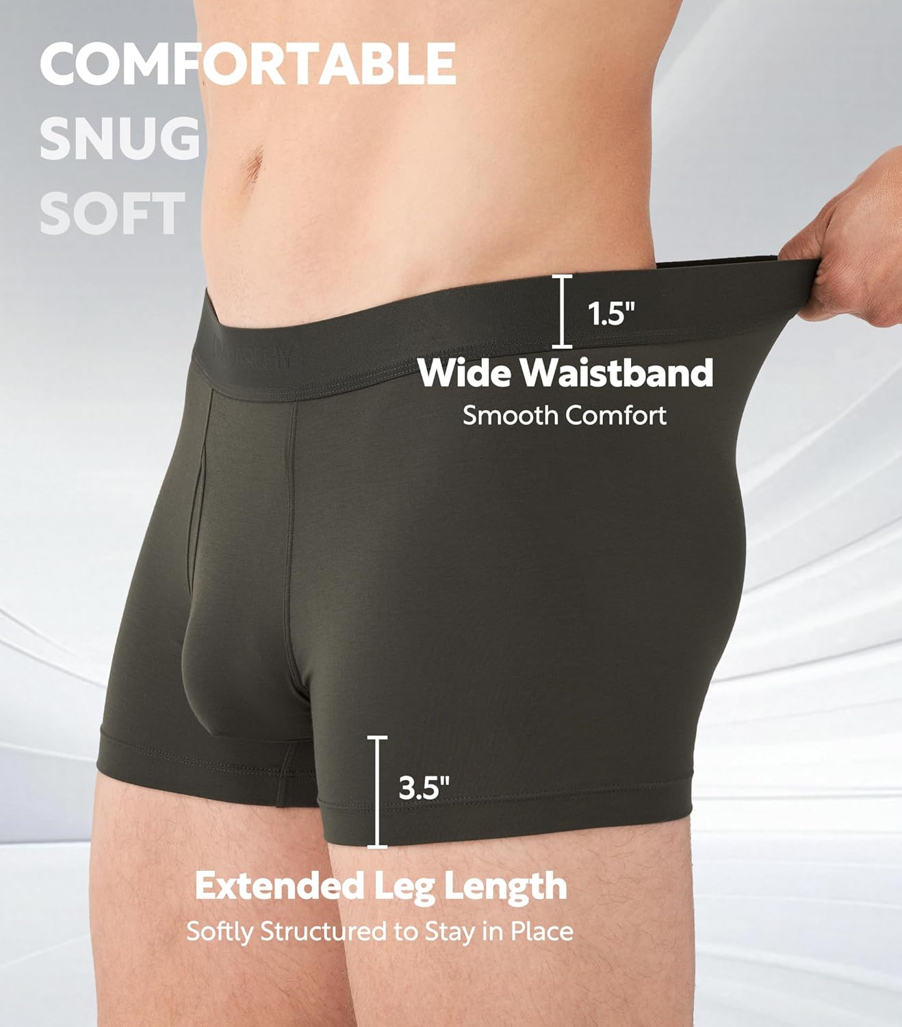 DAVID ARCHY Men's Trunks Underwear Modal Support Pouch with Fly Ultra Soft Breathable Men's Underwear 4 Pack - Image 4