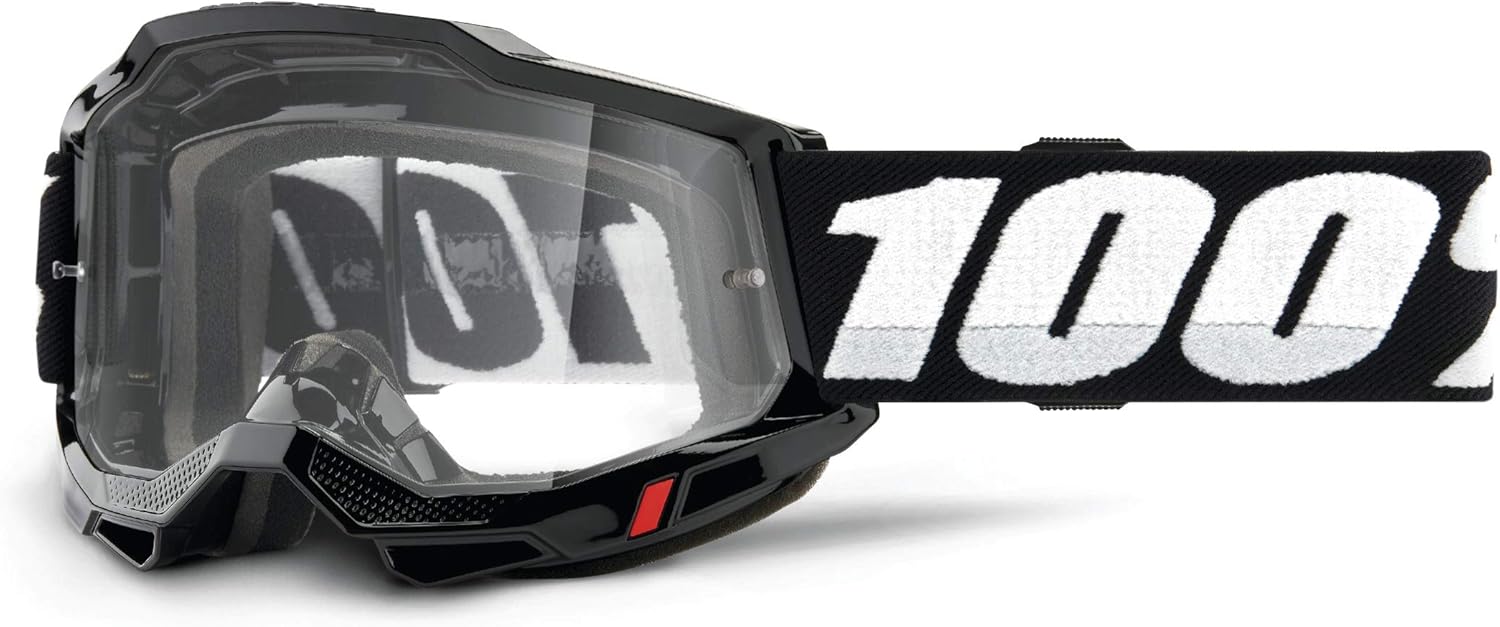 100% ACCURI 2 UTV/ATV Sand/OTG Goggle - Over The Glasses MX and MTB Racing Protective Eyewear (Black - Photochromic Lens) : Automotive