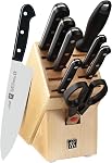 HENCKELS Forged Contour 9 Piece Kitchen Knife Set with Block- Stainless Steel, Ultra Sharp Blades, Knife Block Set, Dishwasher Safe
