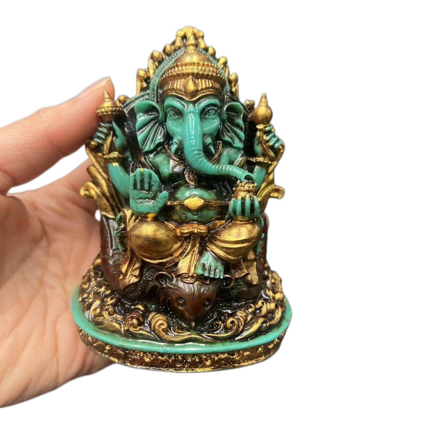 YXCQHZM Turquoise Ganesha Buddha Ornaments Elephant God and God of Wealth Statue Statue for Home Office Decor