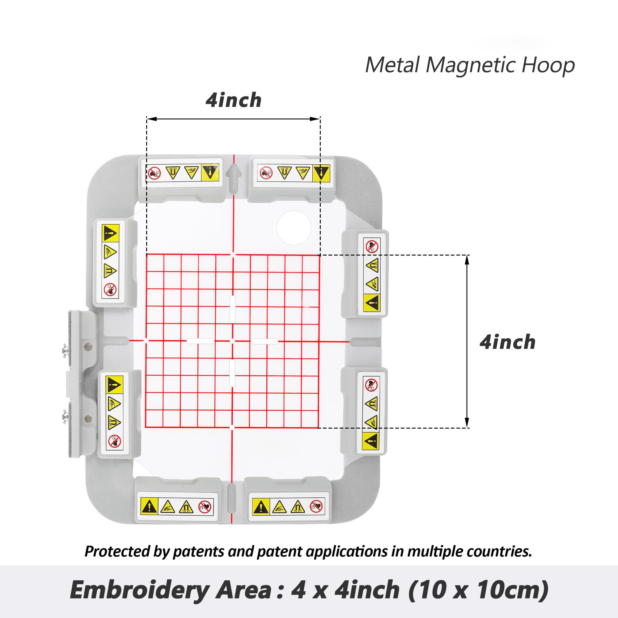 Sew Tech Magnetischer Stickrahmen aus Metall für Poolin EOC05 Stickmaschine, 10,2 x 10,2 cm