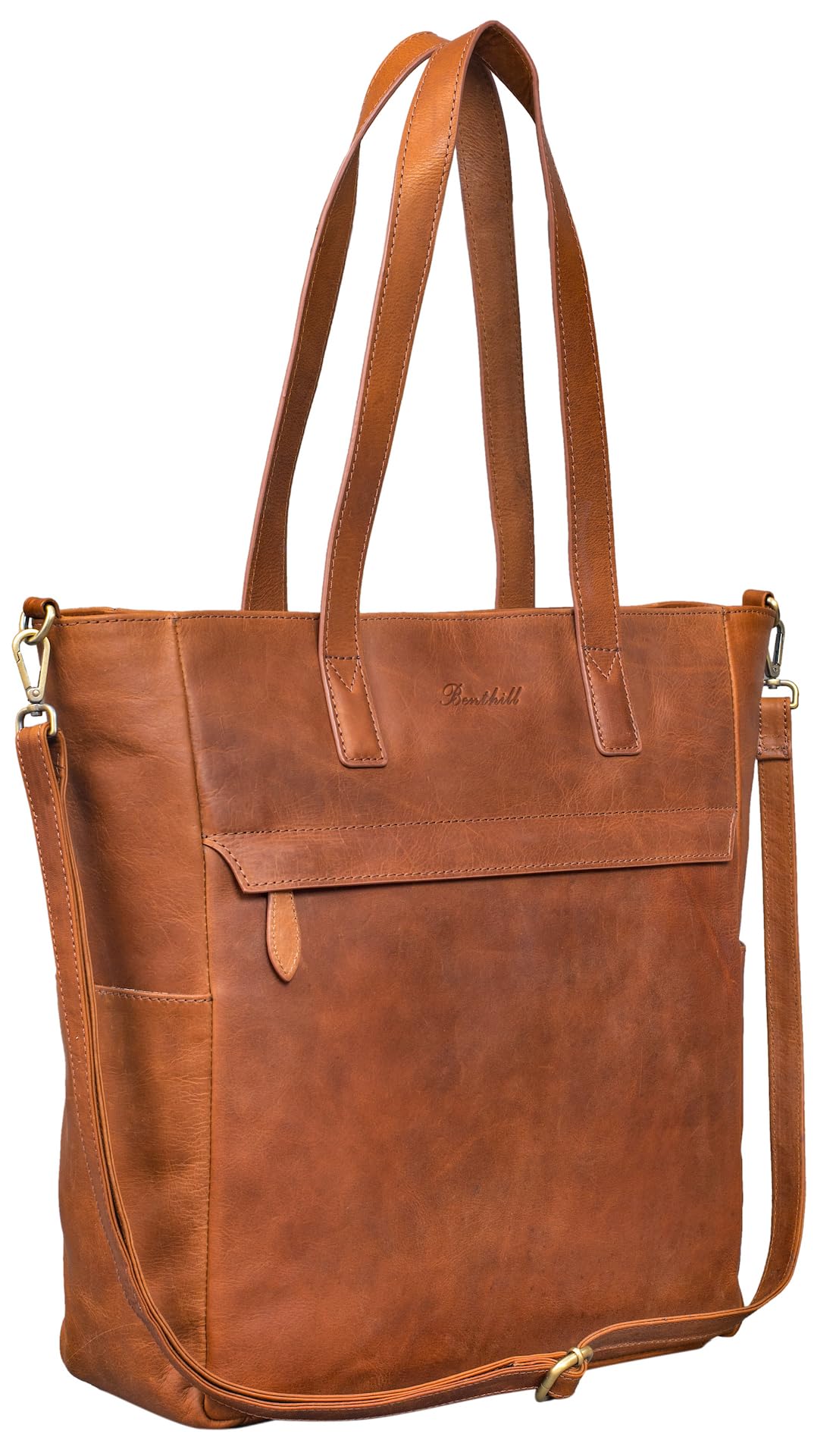 Benthill Damen-Handtasche Großes Echtleder Shopper Umhängetasche Vintage