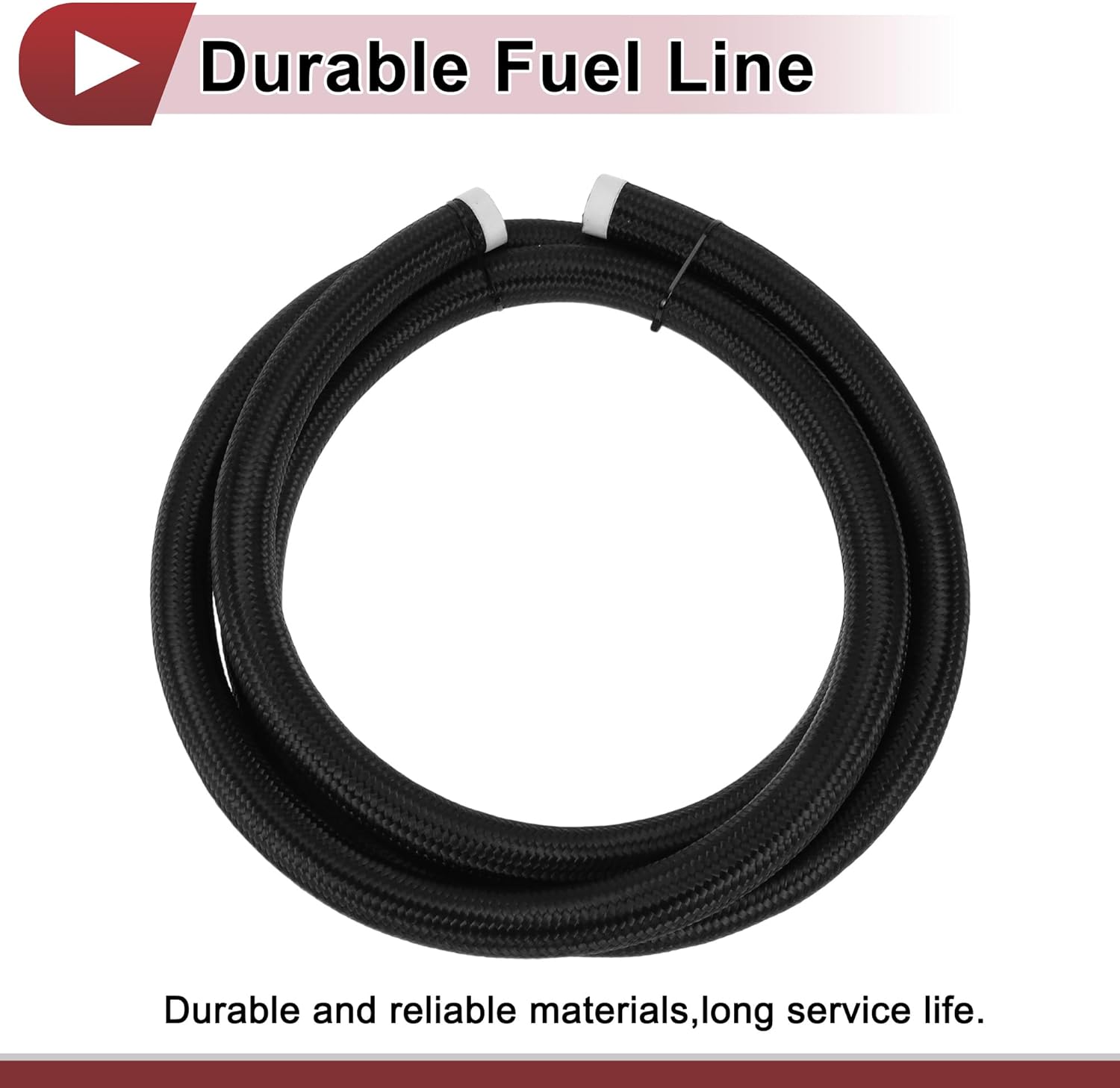 10ft AN16 Fuel Line Hose 16AN Vacuum Hose Automotive Fuel Hose 10ft 0.87"ID 1.16"OD Black CPE Rubber,Nylon Braided