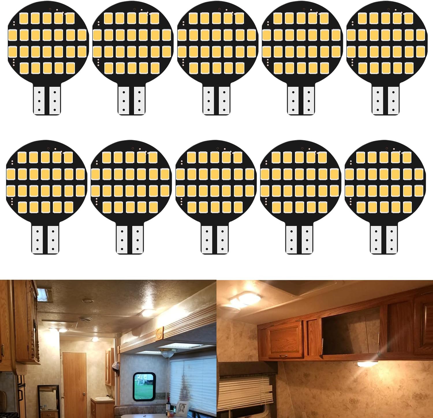 Super Bright 921 LED Bulbs White T10 922 912 RV Interior LED Light Bulbs for Camper Light Bulbs/Trailer/Motorhome/Boat/Camper Ceiling Dome Light (Pack of 20)