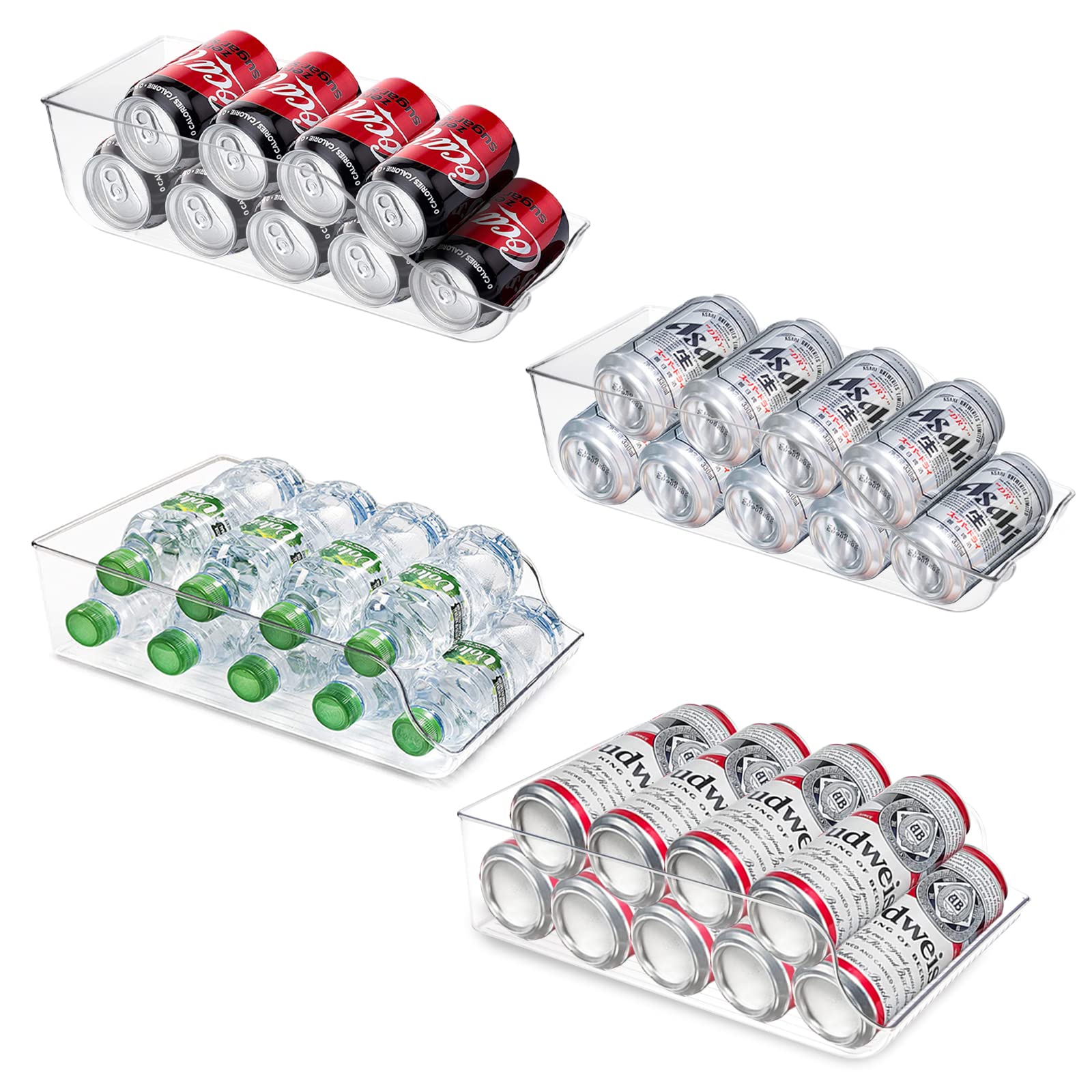 Buy WELTRXE 4 Pack Refrigerator Organizer Bins, Pop Soda Can Dispenser