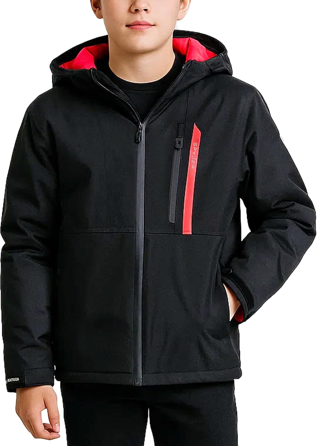 Spyder Boys Winter Ski Jacket - Insulated Soft Shell Water Resistant and Windproof Snowboard Winter Coat with Detachable Hood