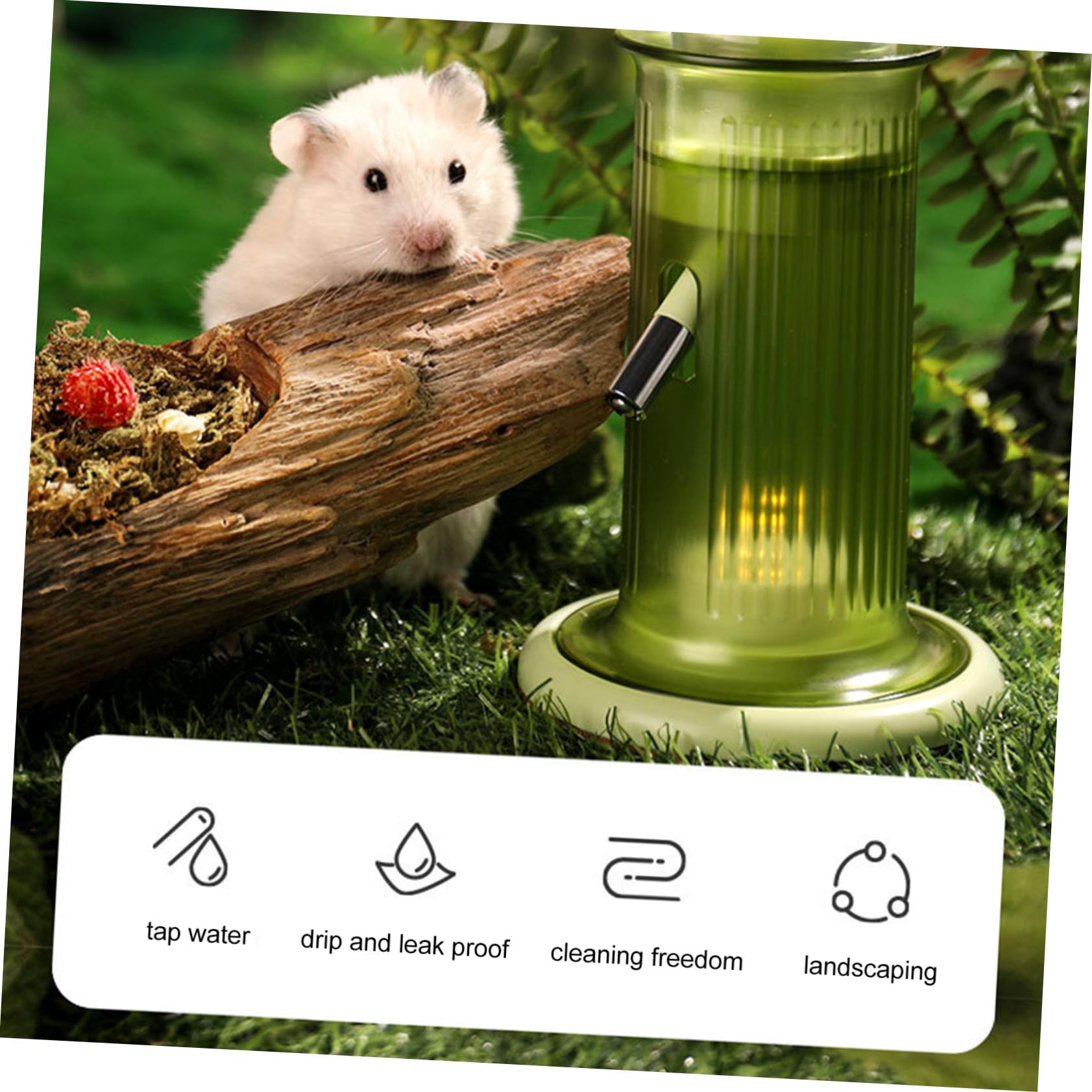 Hohopeti Distributeur d'eau Vertical pour Petits Animaux Biberon Délicat en Polypropylène Vert, Design Pratique et Facile à Utiliser, Accessoire pour Chinchillas