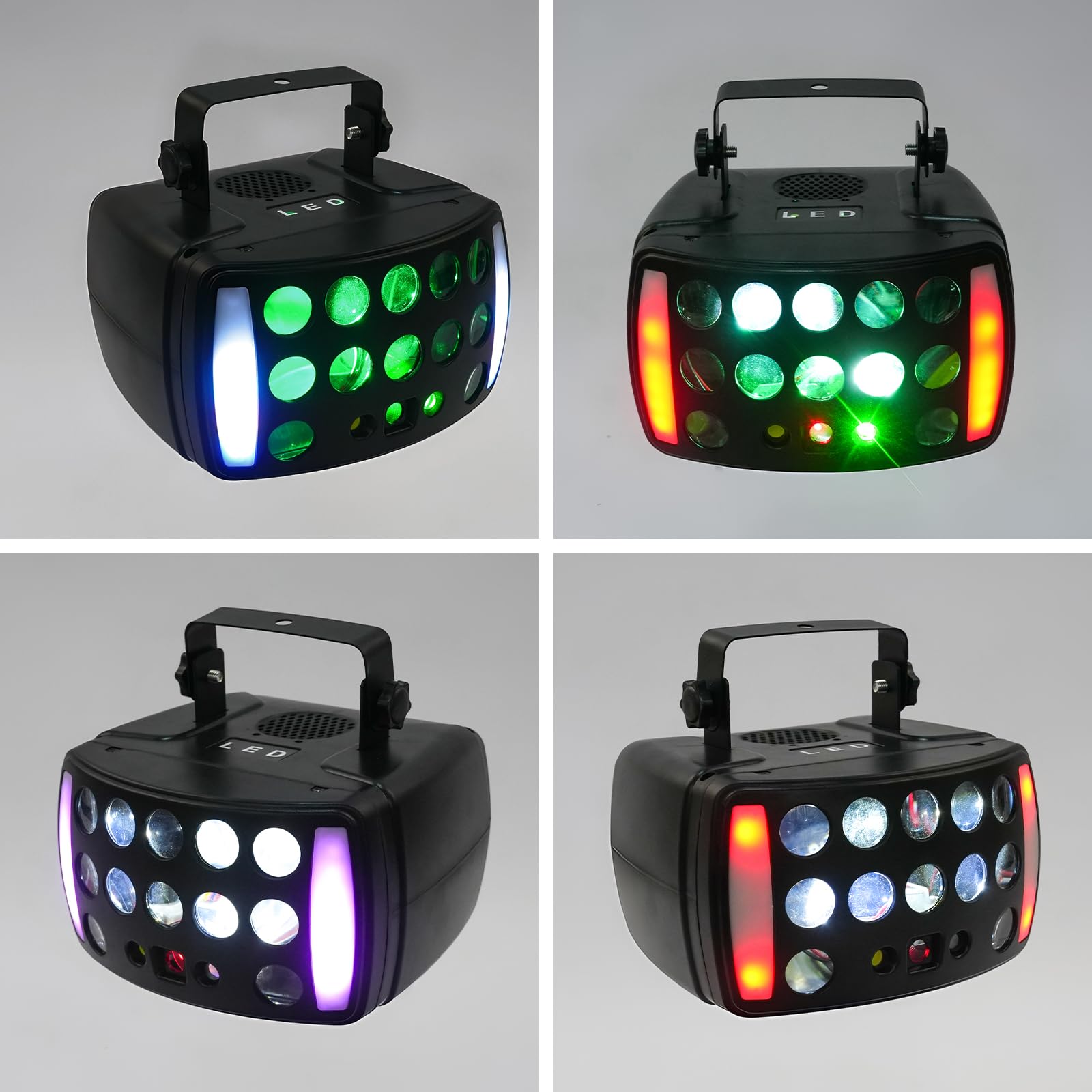 Lumière de fête 50 W, lumière disco portable 7 couleurs, lumière disco LED RGBW avec télécommande, stroboscope UV RVB pour fête, club, Halloween, Noël