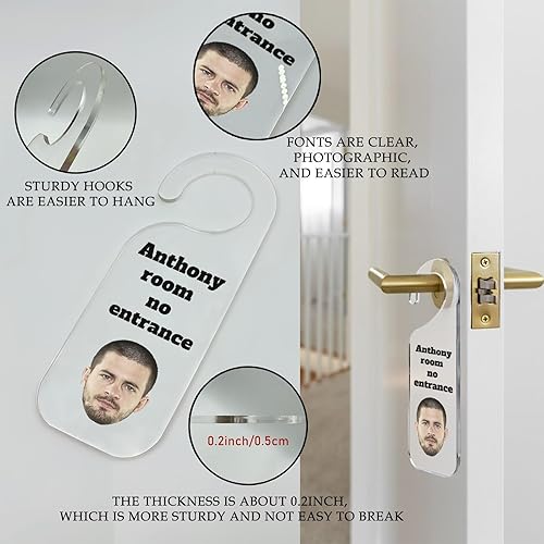 Miniatura 9 de Letrero de puerta personalizado con texto fotográfico, letreros de perilla de acrílico para hogar, oficina, clínica, baño, conferencia, hoteles,