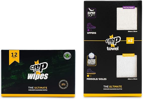 Crep Protect Biodegradable Sneaker Cleaning Wipes & Shoe Cleaner Microfibre Towels