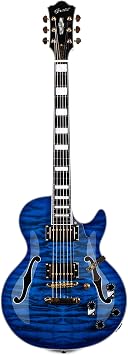 Grote LPF-001 Semi-Hollow Body Electric Guitar Coil Splitting with Gig Bag Blue