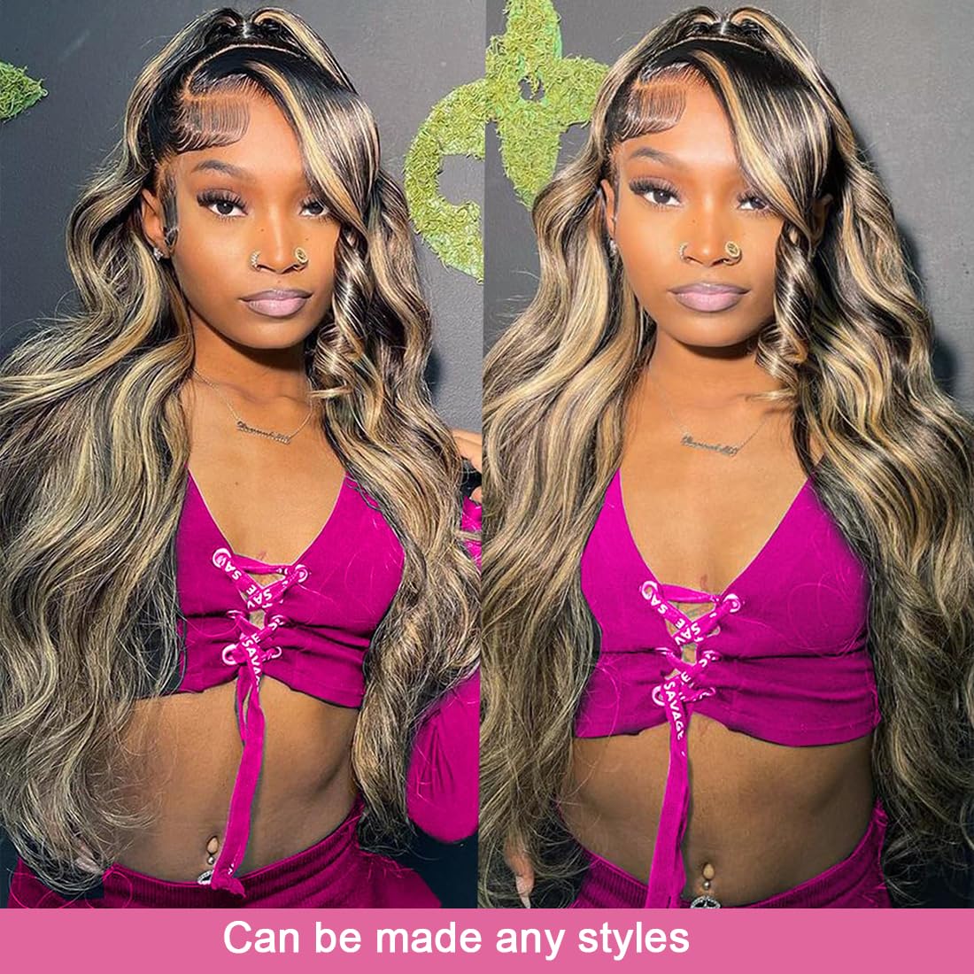 Human Hair 13x6 Lace Front Body Wave Wig, Glueless Pre-Plucked