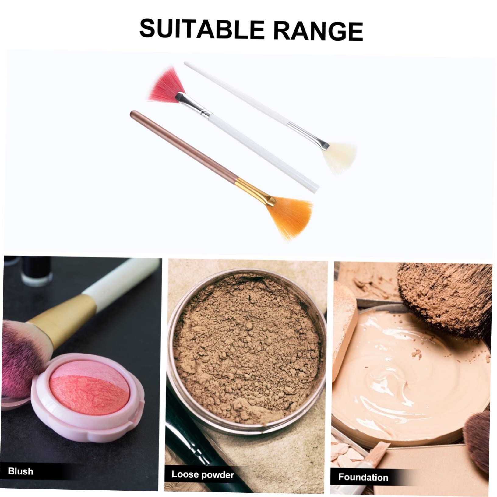 Didiseaon 15pezzi Pennelli Forma Di Fana Per Trucco Accessori Cosmetici Per Applicazione Di Illuminante e Blush Facili Da Pulire Materiale Premium Design Elegante