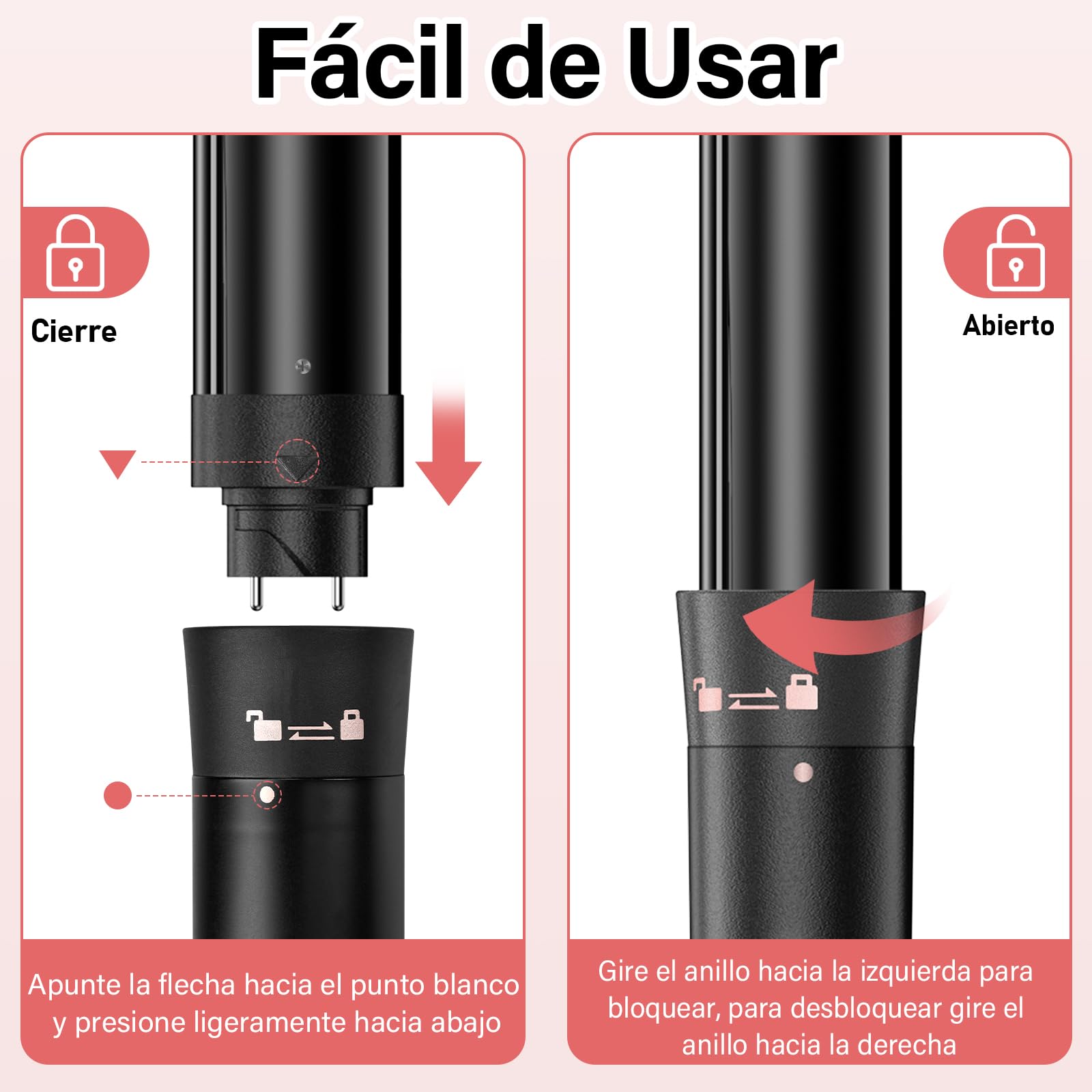 Rizador de Pelo 5 en 1 con 5 Accesorios Intercambiables, Rizador Pelo Ondas, Plancha Ondas de Cerámica, Temperatura Ajustable, Calentamiento Rápido, Rizador Tres Barriles para Rizos y Ondas