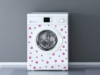 Oedim Vinilo para Lavadora Lunares Color Rosa, Vinilo Decorativo para Lavadora, decoración para cocinas, Pegatina Lavadora