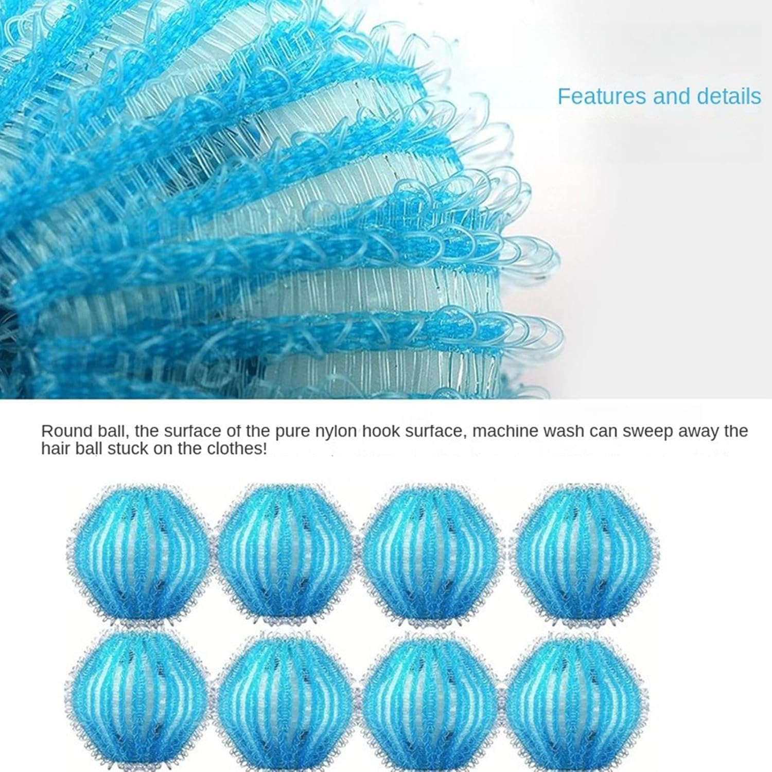 Reusable Dryer Balls,Reusable Nylon Hair Catcher - Washing Machine Laundry Balls | for Cotton Fabric Wool Synthetic Fiber Clothes Home Dorm Bathroom