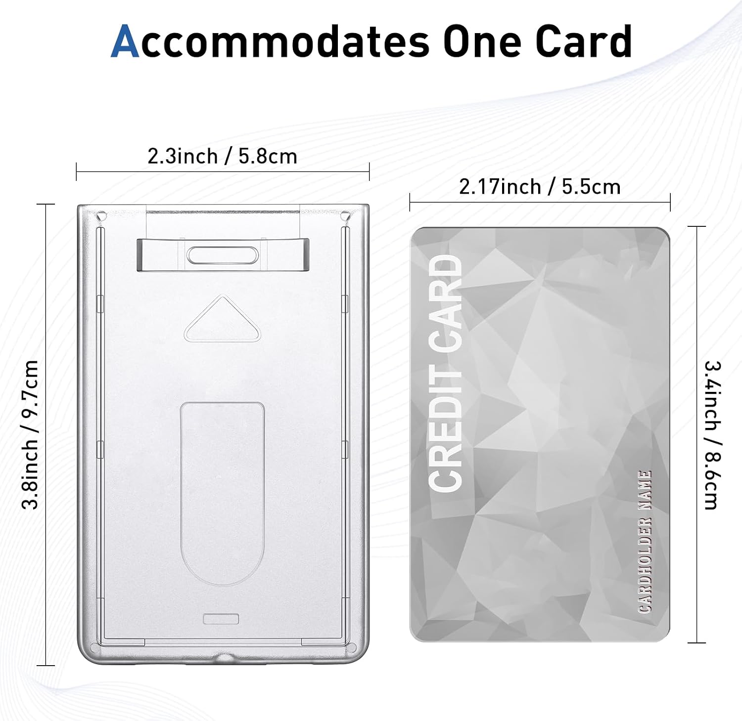 Zonon Hard Plastic 2 Card Holder Clear Case Protector, Classic, 20 Pcs image 2