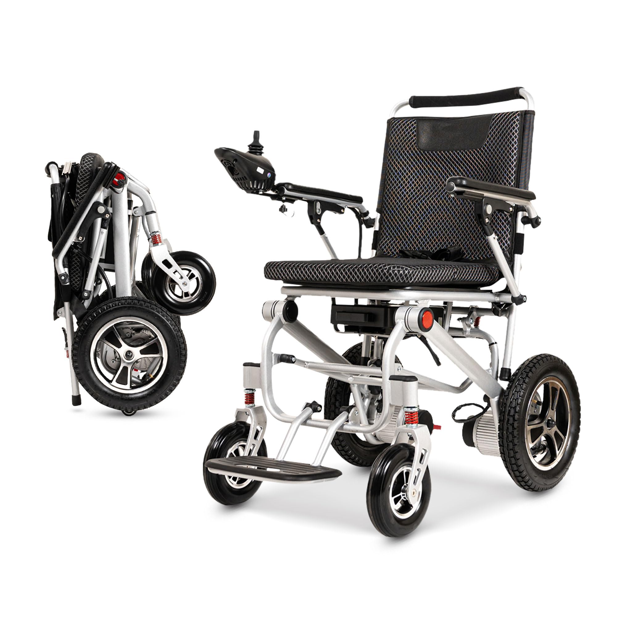 WX7000 Electric Wheelchairs for Adults-Only - Lightweight Foldable All Terrain Motorized Wheelchair for Adults- Portable Power Wheel Chair for Seniors - Silla de Ruedas Electrica (Silver)