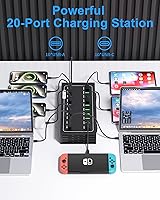 Vista 2 de 690W USB Charging Station, 20 Port Fast Charging Station for Multiple Devices, PD 100W USB C Charger Block, Smart Power Delivery & Multi Protection