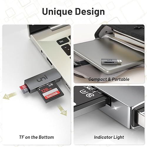 Miniatura 5 de uni - Lector de tarjetas SD, adaptador de tarjeta SD USB 3.0 de alta velocidad, lector de tarjetas de memoria Micro SD, compatible con tarjetas