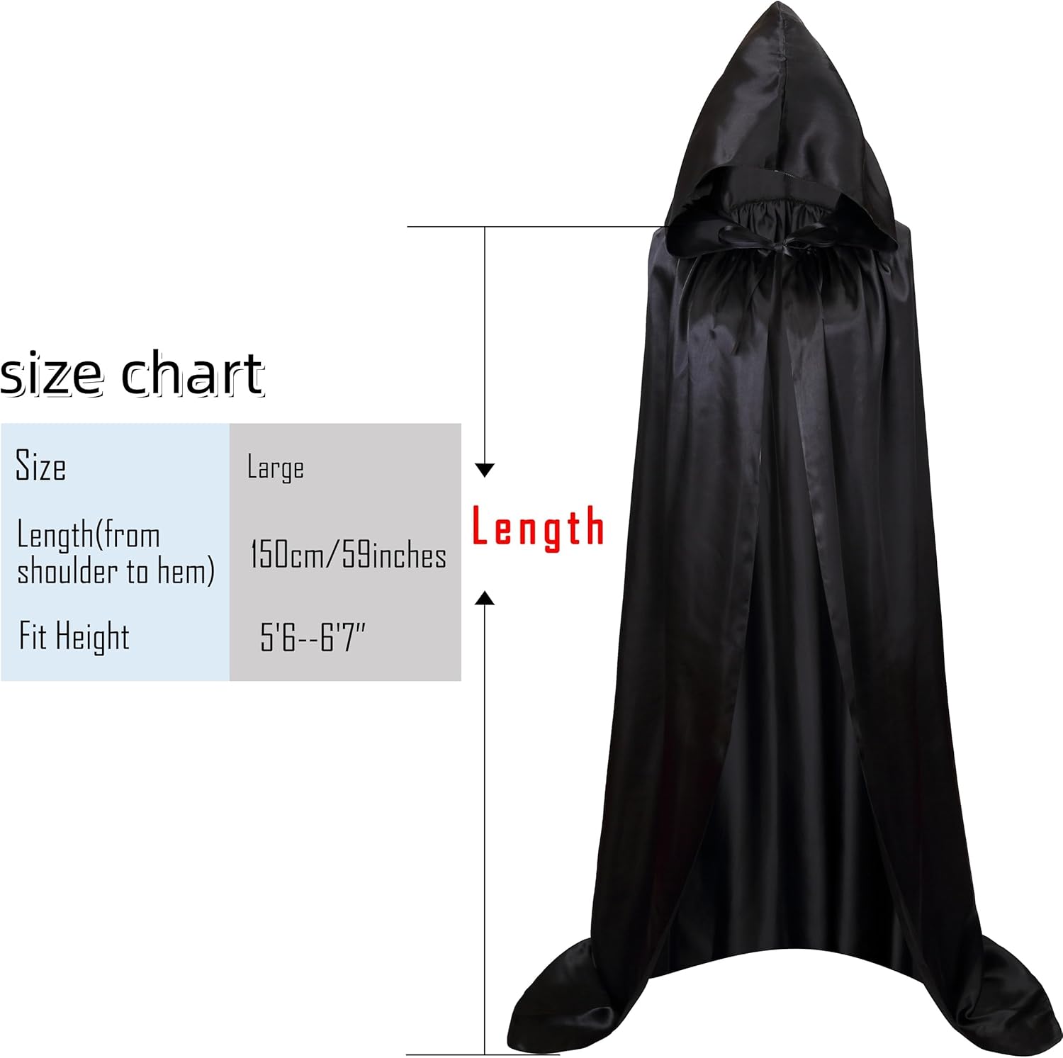 VGLOOK Unisex Hooded Halloween Christmas Cloak Costumes Party Cape - Image 2