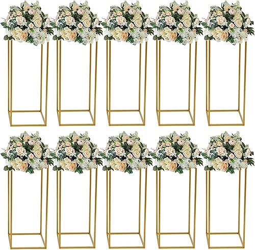 LOYALHEARTDY 10 piezas de 23.6 pulgadas de alto, soporte de flores de boda de metal, columna de metal, soportes de flores de mesa para el hogar,