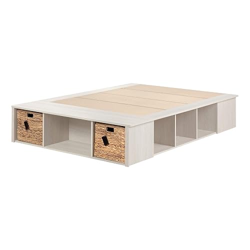 South Shore Avilla Full Storage Bed with Baskets, Double, Winter