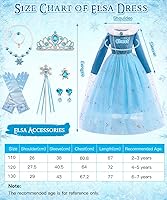 Vista 5 de TOLOYE Disfraces de princesa para niñas, ropa de vestir de princesa con accesorios para fiesta de cumpleaños, Halloween, cosplay