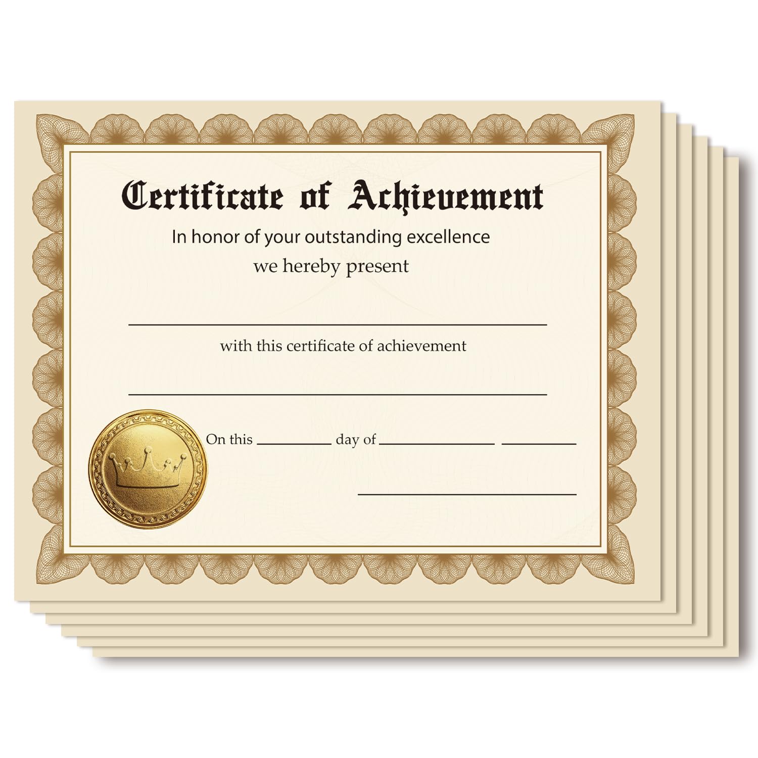 25 Certificato di Achievement, Certificati Gold Award per Studenti Insegnanti Genitori, 8 x 10 Pollici Certificati Studenti di Riconoscimento, Insegnanti in Aula Attività Forniture -04