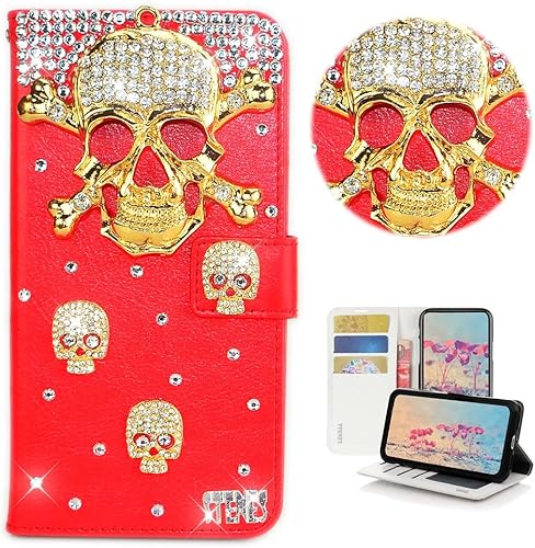Miniatura 5 de STENES Bling - Funda tipo cartera para teléfono compatible con Samsung Galaxy Z Fold 2 5G, elegante, hecha a mano en 3D, diseño de flores retro,