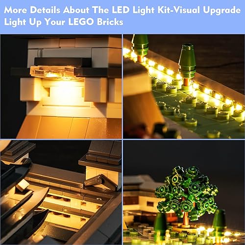 Miniatura 3 de Kit de luces LED compatible con Lego Himeji Castle 21060, Lego Architecture Castle Juego de iluminación de control remoto, accesorios compatibles