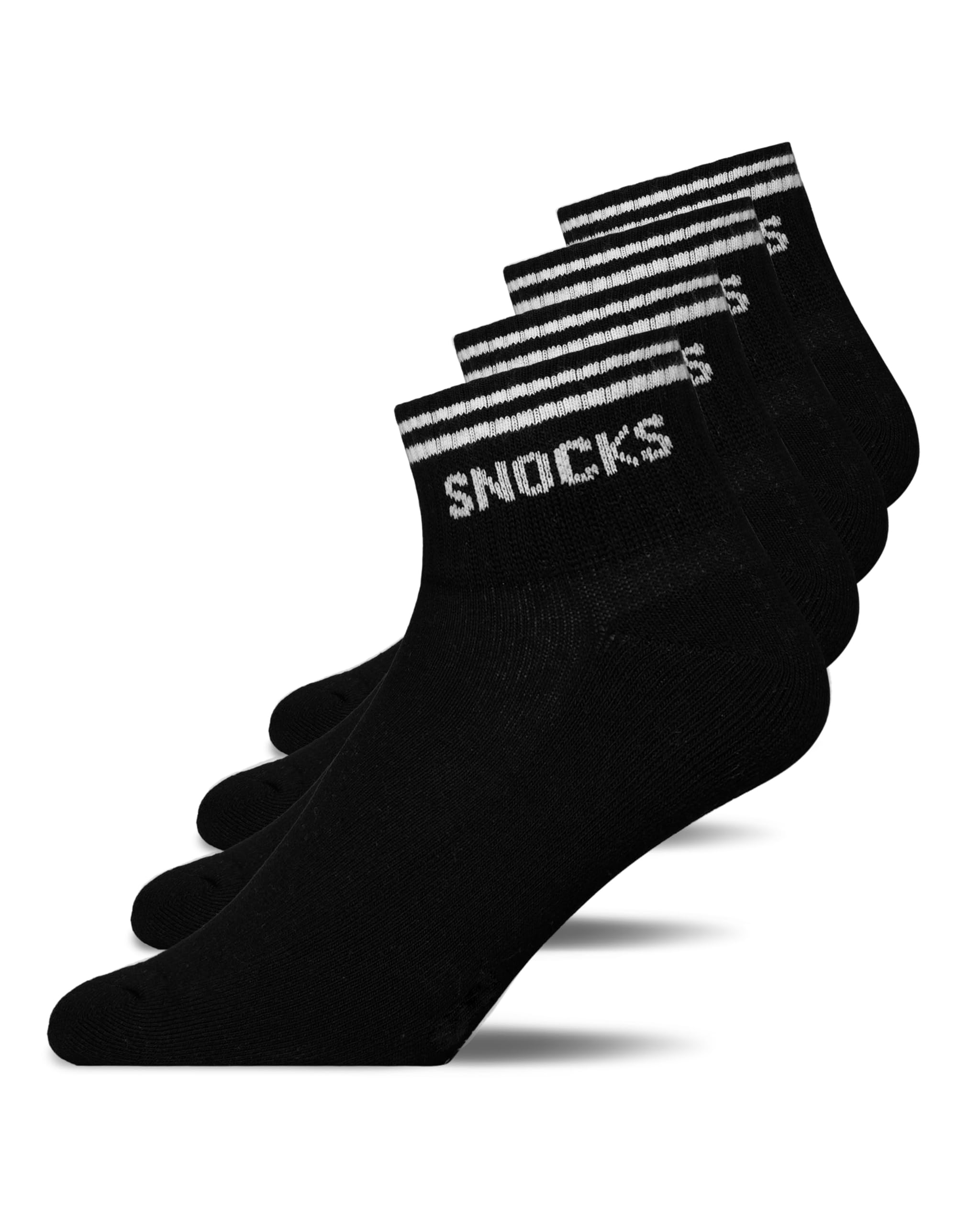 Snocks Retro Sneaker Socken (4 Paar) aus Bio Baumwolle - Knöchelhoch Sneaker Socken mit Streifen - Sneaker Socken Herren & Damen