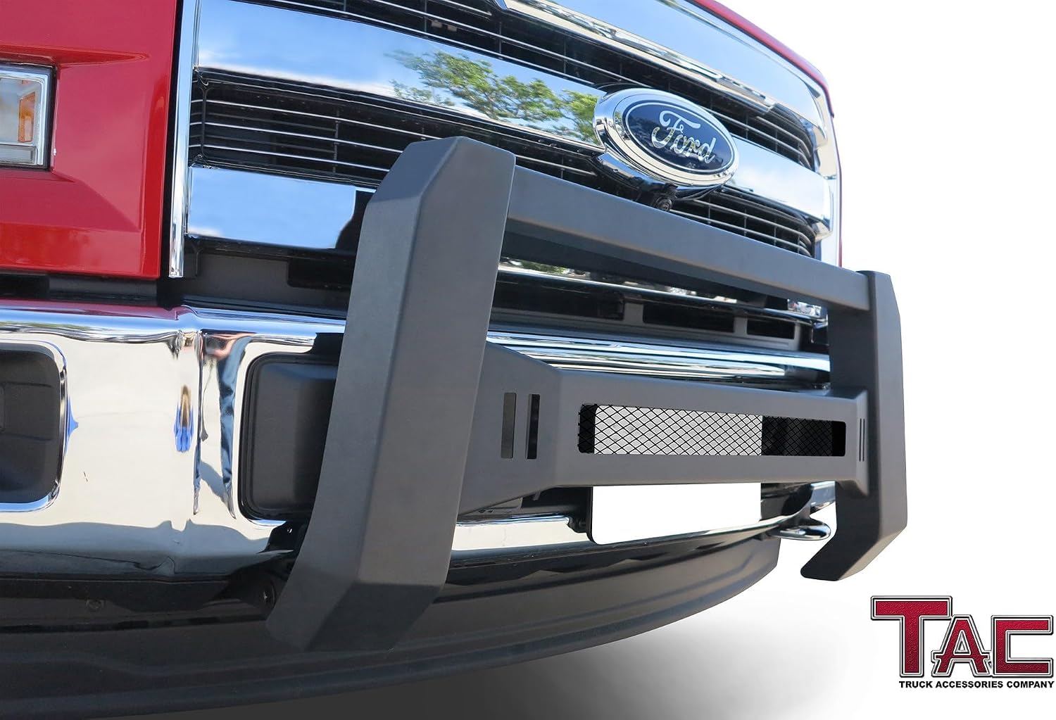 TAC Modular Bull Bar Fit 2004-2026 Ford F150 (Exclude Heritage Edition/All F150 Raptor models/2020-2022 Diesel Models)|2022-2026 F150 Lightning EV Front Guard Fine Textured Mesh Version