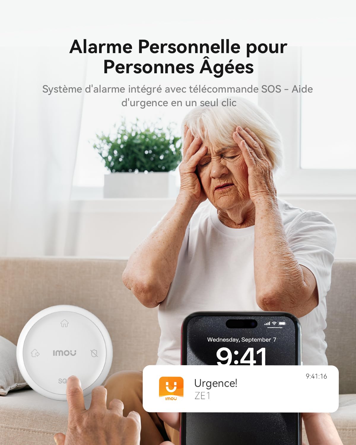 Imou Kit d'Alarme Maison 11 Pièces，Système de Sécurité Complet avec Sirène/Projecteur 100 DB, 1 Caméra Intérieure WiFi, 2 Télécommandes, 4 Capteurs Porte/Fenêtre, 2 Détecteurs de Mouvement
