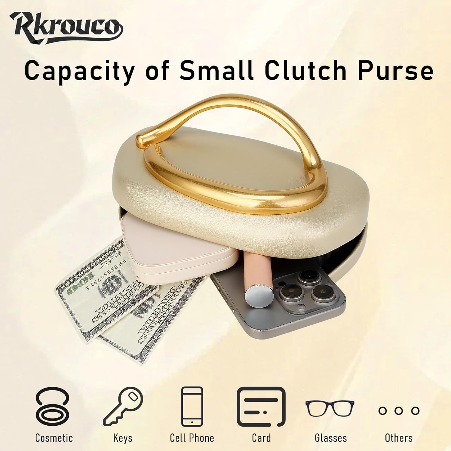 PU Leather Women's Evening Handbags Chocolates Clutch Purse Easy Match with Chain Crossbody Metal Decoration Shoulder Bag - Image 5