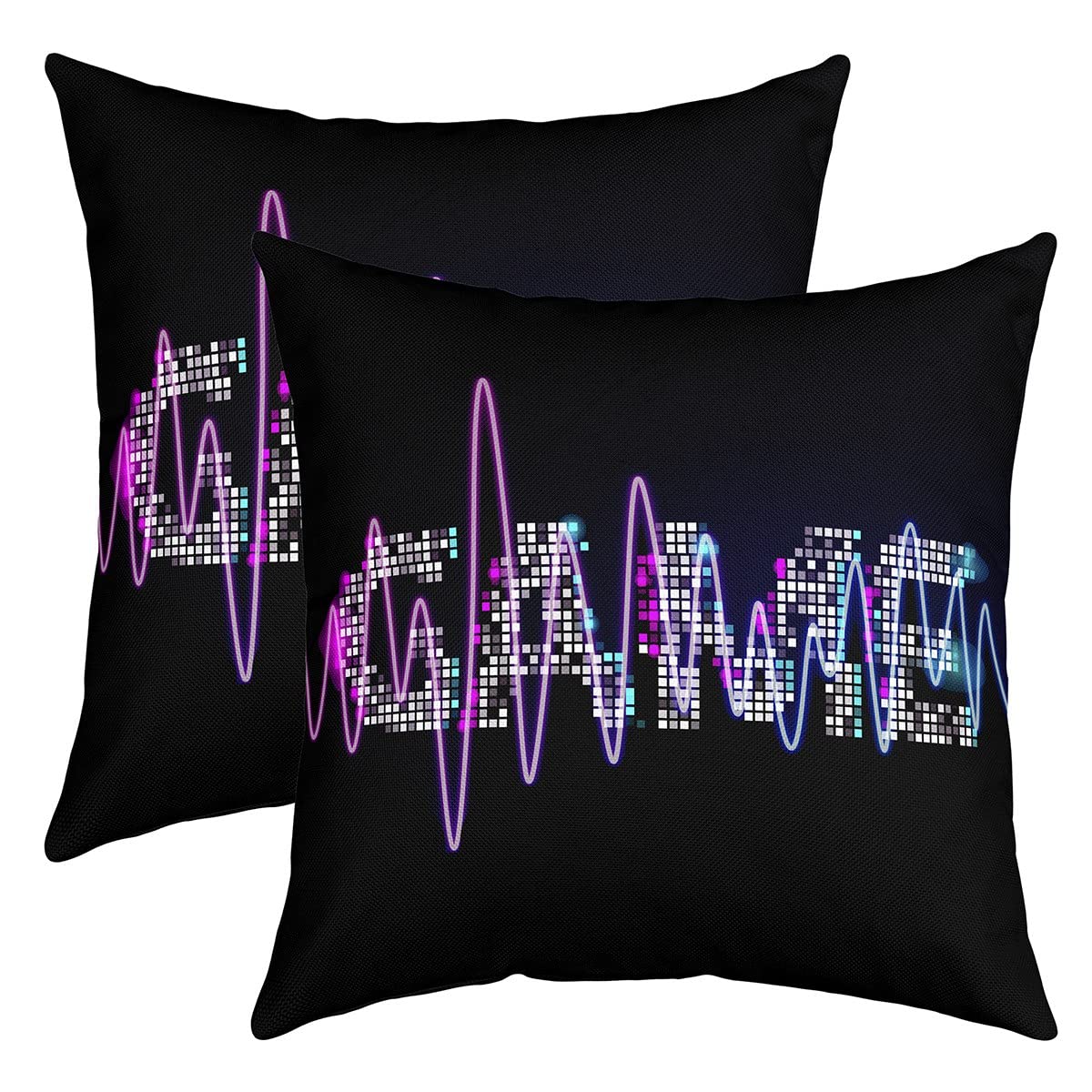Loussiesd Game Throw Pillow Covers 24"x24" Set of 2 Soft Gaming Cushion Covers Pillow Cases For Sofa Bedroom Car Reversible Musical Gaming Colorful Purple Decorative Throw Pillowcases — image 1