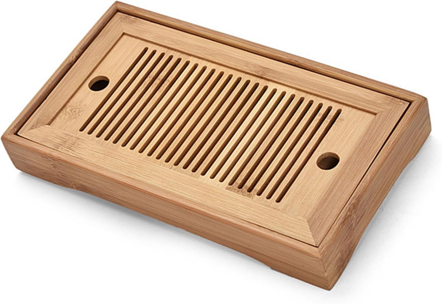 Bamboo Tea Tray For Gongfu Sets,Chinese Tea Set Trays 10inch,Mini Gongfu Tea Tray Light,Japanese Tea Table Easy Clean Water Storage (S1)