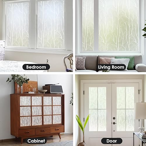 Vista 71 de DKTIE Película decorativa de vinilo para ventana de adherencia estática, película de privacidad no adhesiva con kit de instalación, tecnología