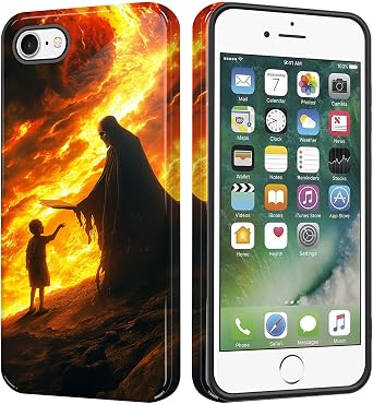 Case for iPhone 16e, Military-Grade Dual Layer Shockproof Protective Phone Case, Anti-Scratch Hybrid TPU + PC Cover,Death Skull and Child