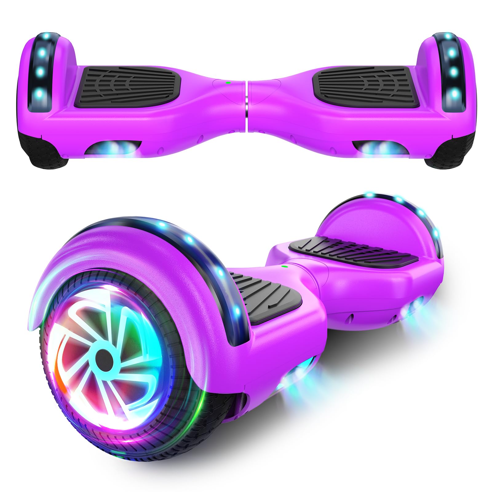SISIGAD 6,5 pouces Scooter, hoverboard auto-équilibré avec haut-parleur Bluetooth et éclairage LED