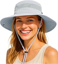 Durio Sun Hat for Men and Women - Outdoor Summer Hiking Hat UV Protection Bucket Cap with Chin Strap Fishing Hat Safari Hat Foldable Mesh Wide Brim Camping Hat