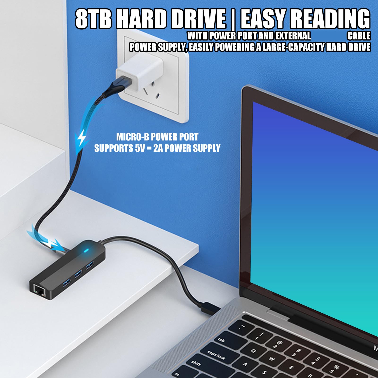 Eficiente adaptador convertidor USB C a RJ45 Gigabit Ethernet con 3 puertos USB 3.0 para conectar sin problemas el conector de puerto USB C Ethernet