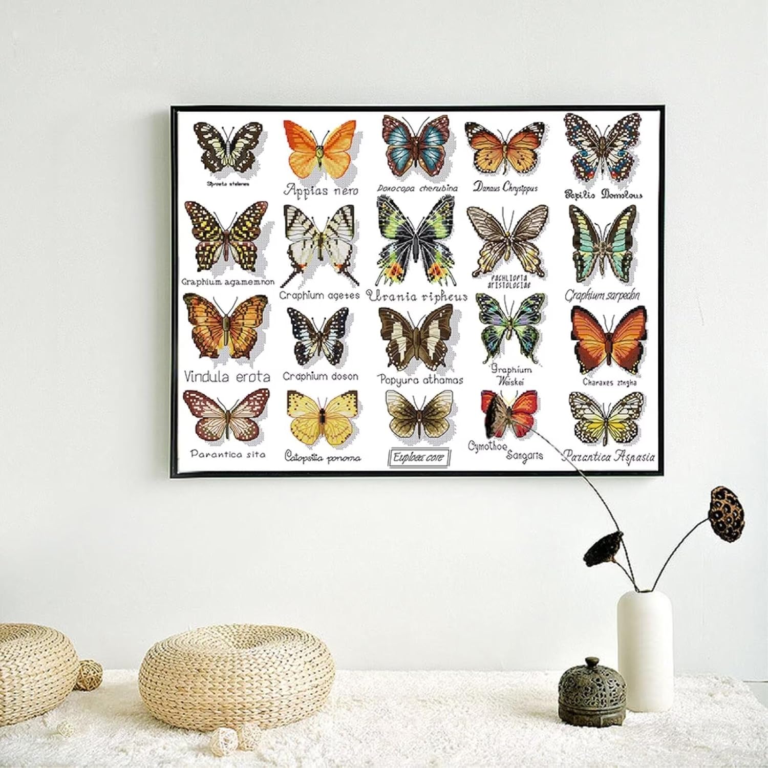 ITSTITCH Stamped Cross Stitch Kits- Full Set of Embroidery for Beginners or Adults,14 CT 2 Strands DIY Dragonflies Patterns Counted Arts Craft 22×17.3 inch
