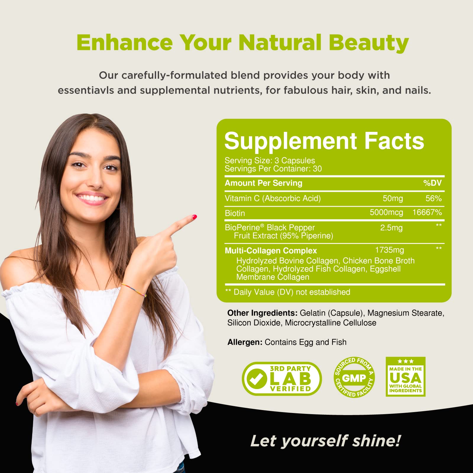 Buy Multi Collagen Pills with Collagen Peptides Multi Collagen Type 1