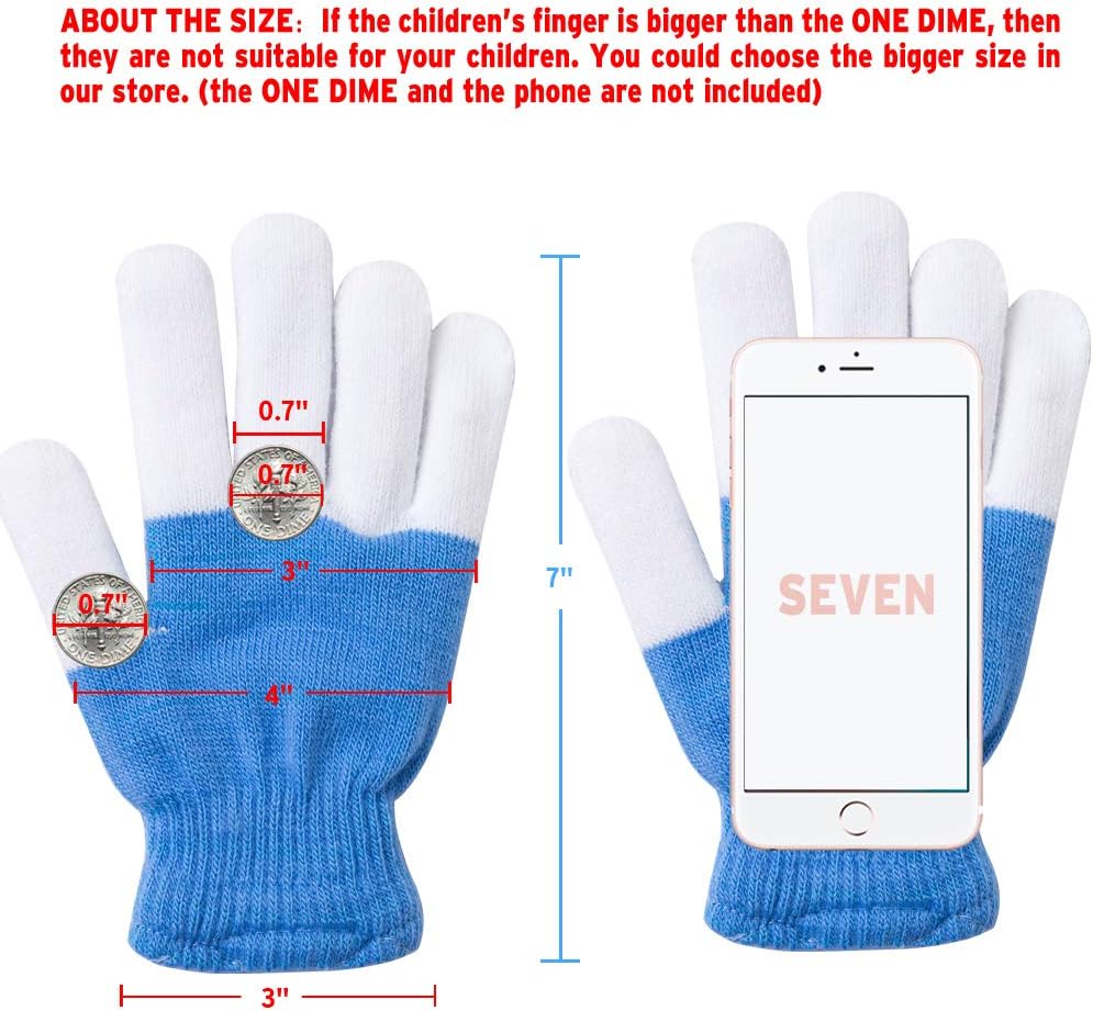 Amazer 2 Pack Kids Light Gloves Children Finger Light Flashing LED Warm Gloves with Lights for Birthday Light Party Christmas Xmas Dance Thanksgiving Day Gifts for More Fun - Magenta and Blue