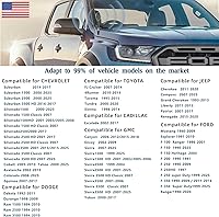 Vista 6 de Antena de bala para automóvil, camión con la bandera de Estados Unidos, con tapas de vástago de válvula, mástil universal para GM Chevy Silverado