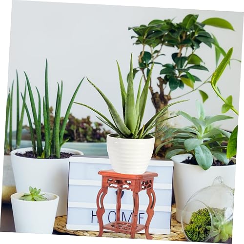 Miniatura 3 de Adornos de mesa Taburete Planta Rojo Antiguo Titular de madera Planta Rack Decoración para el hogar